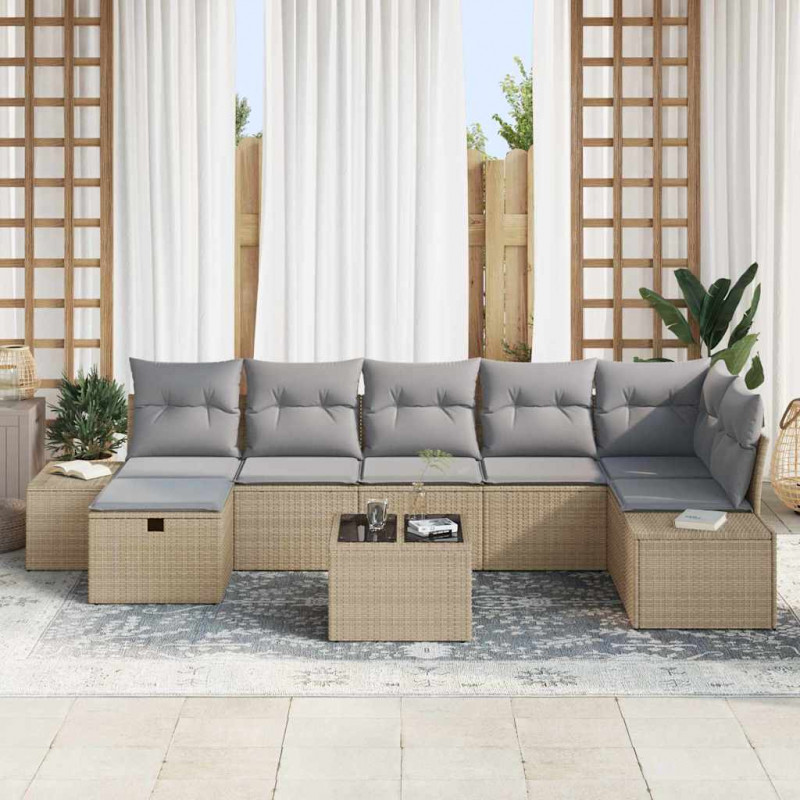 Zestaw Sof z poduszką 7 pcs polirattan
