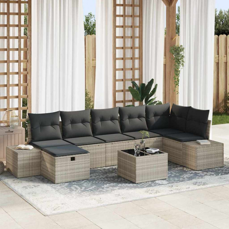 Zestaw Sof z poduszką 8 pcs polirattan