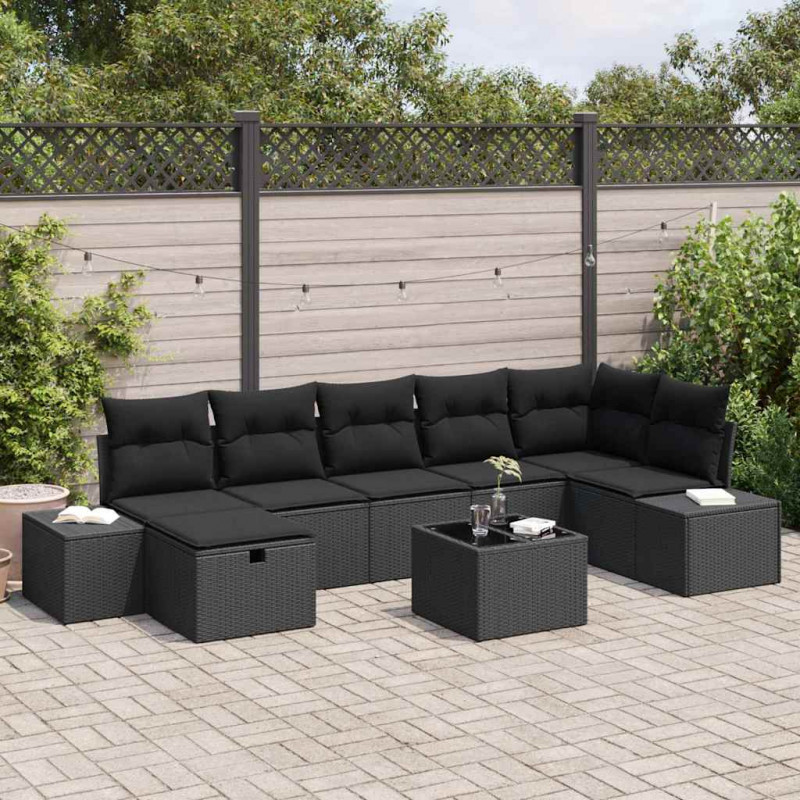 Zestaw Sof z poduszką 8 pcs polirattan