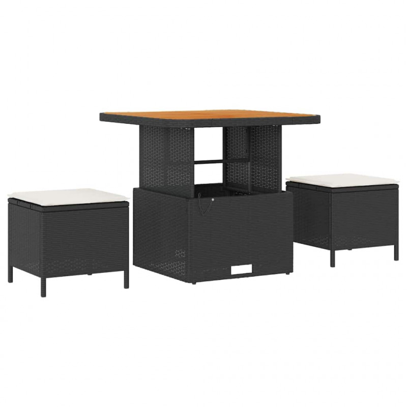 Zestaw Sof na Ogród 9 pcs Czarny polirattan