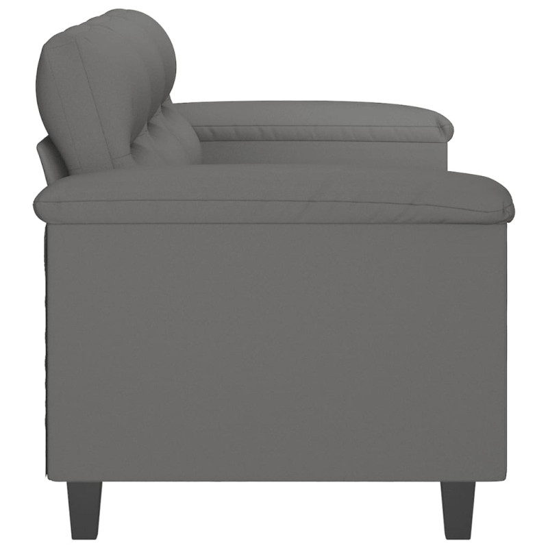 3-osobowa sofa, ciemnoszary, 180 cm, tapicerowana mikrofibrą