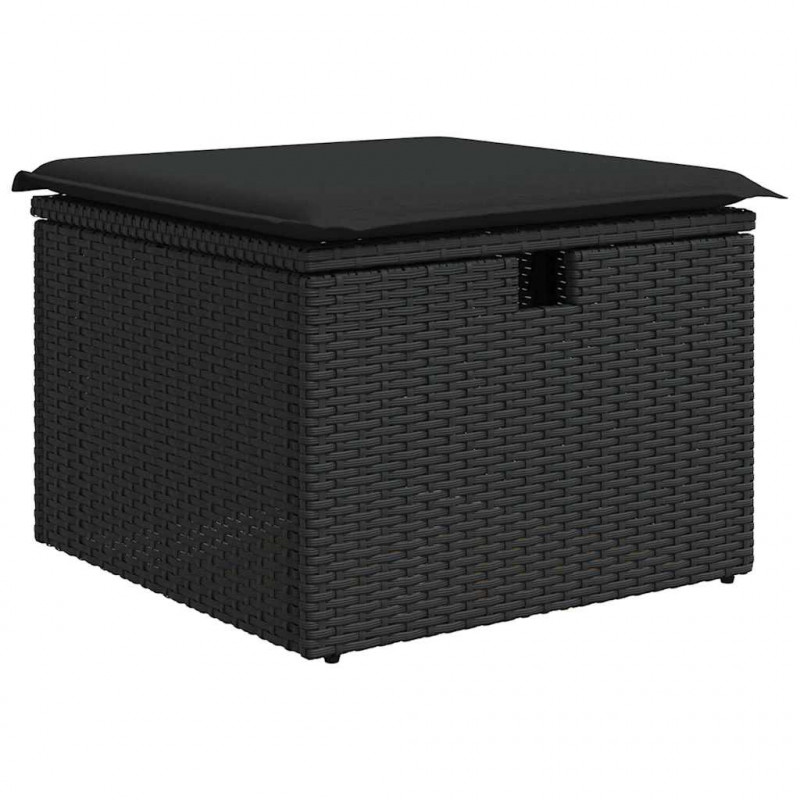 Zestaw Sof na Ogród 6 pcs Czarny polirattan