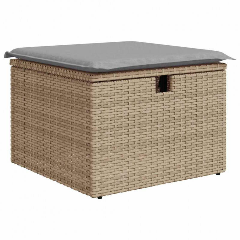 Zestaw Sof na Ogród z poduszką 7 pcs Beżowy Polirattan