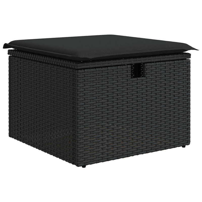 Zestaw Sof na Ogród z poduszką 6 pcs Czarny Polirattan