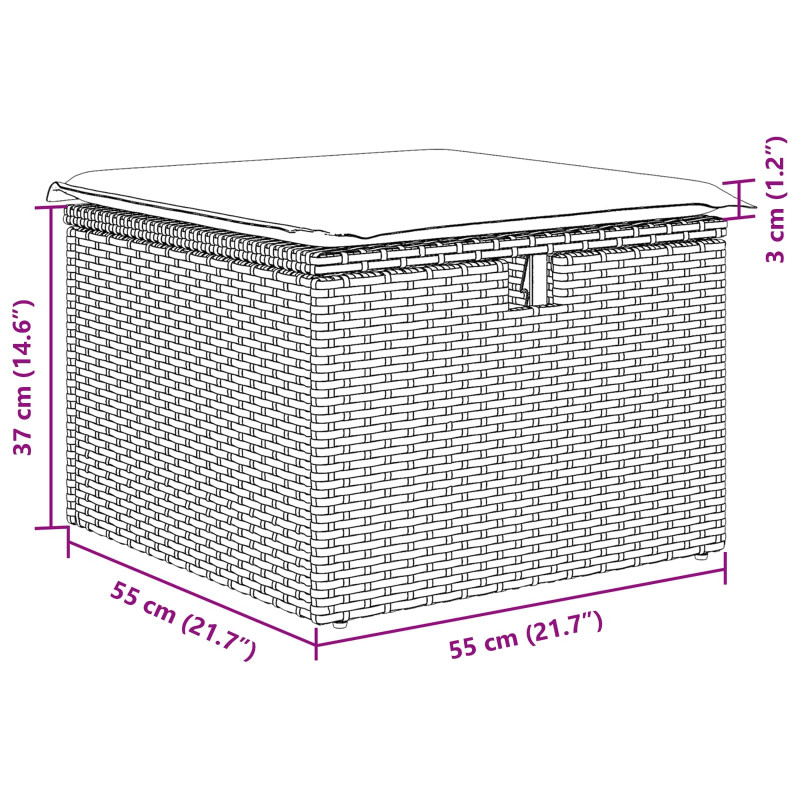 Zestaw Sof na Ogród z poduszką Czarny polirattan