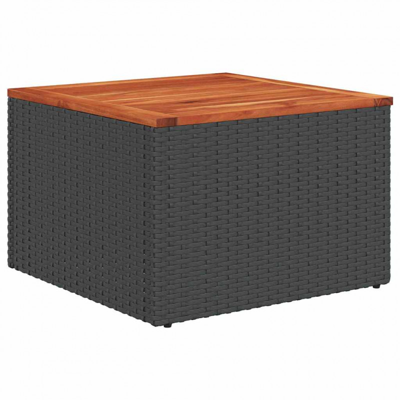 Zestaw Sof na Ogród 7 pcs Czarny 55 x 62 x 69 cm Polirattan