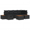 Zestaw Sof na Ogród 7 pcs Czarny 55 x 62 x 69 cm Polirattan