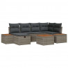 Zestaw Sof na Ogród 7 pcs Szary 55 x 62 x 69 cm Polirattan