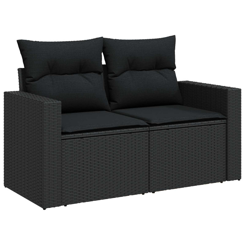 Zestaw Sof na Ogród 12 pcs Czarny polirattan