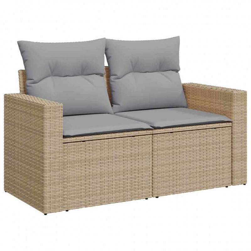 Zestaw Sof na Ogród 12 pcs Beżowy polirattan
