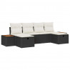 Zestaw Sof na Ogród 6 pcs Czarny 55 x 62 x 69 cm Polirattan
