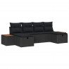 Zestaw Sof na Ogród 6 pcs Czarny 55 x 62 x 69 cm Polirattan