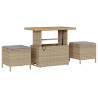 Zestaw Sof na Ogród z poduszką 8 pcs Beżowy polirattan