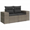 Zestaw Sof na Ogród z poduszką 12 pcs Szary polirattan