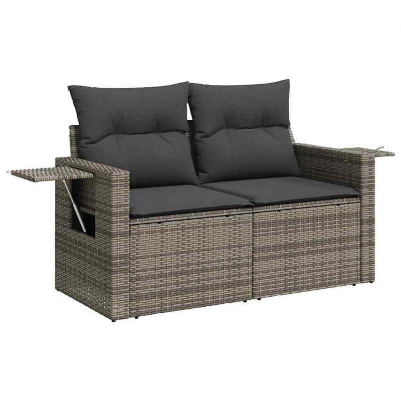 Zestaw Sof na Ogród 12 pcs Szary polirattan