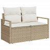 Zestaw Sof na Ogród z poduszką 6 pcs Beżowy Polirattan