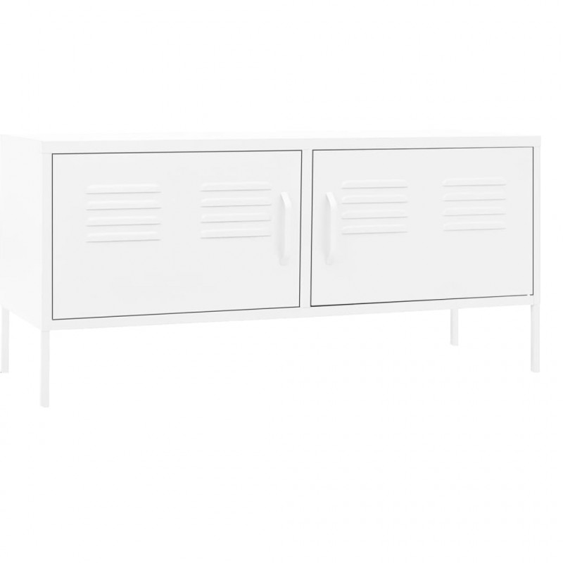 Szafka pod telewizor, biała, 105x35x50 cm, stalowa