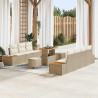 Zestaw Sof na Ogród 10 pcs Beżowy polirattan