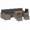 Zestaw Sof na Ogród z poduszką 10 pcs Szary polirattan