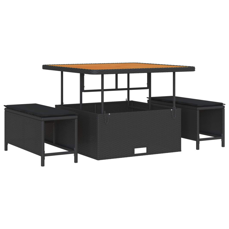 Zestaw Sof na Ogród 8 pcs Czarny polirattan