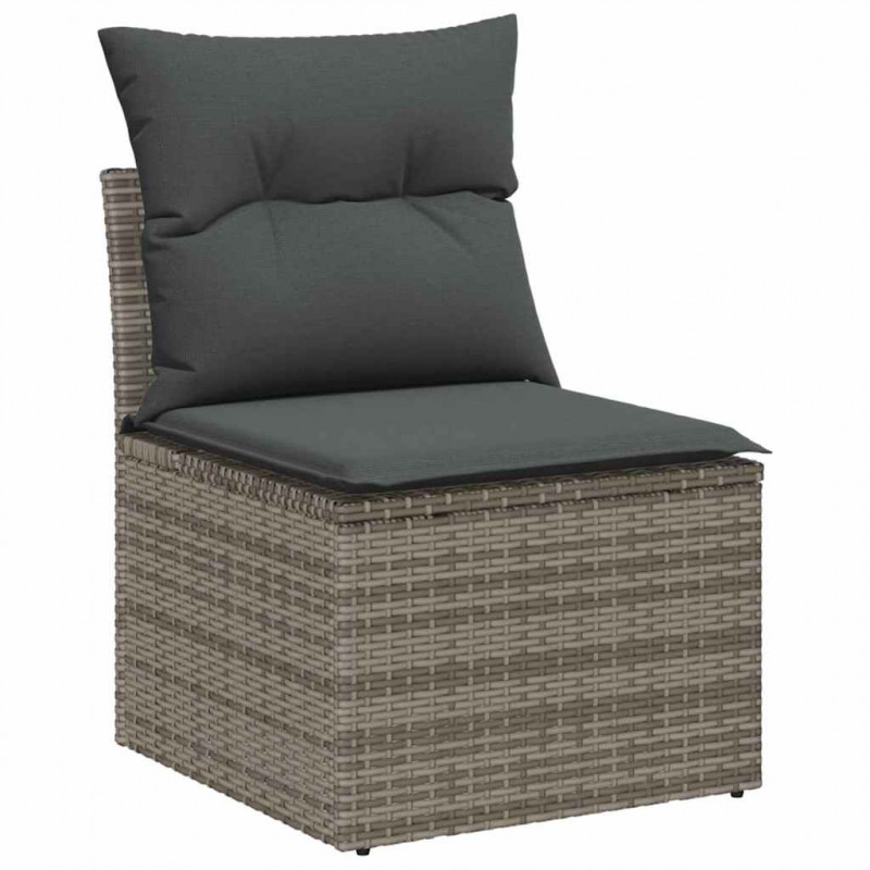 Zestaw Sof na Ogród 8 pcs Szary polirattan
