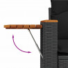 Zestaw Sof na Ogród z poduszką 13 pcs Czarny