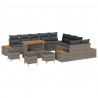 Zestaw Sof na Ogród 14 pcs Szary polirattan