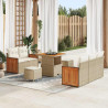 Zestaw Sof na Ogród z poduszką 8 pcs Beżowy i kremowy