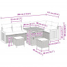 Zestaw Sof na Ogród z poduszką 9 pcs Czarny