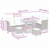 Zestaw Sof na Ogród z poduszką 9 pcs beżowo-jasnoszary