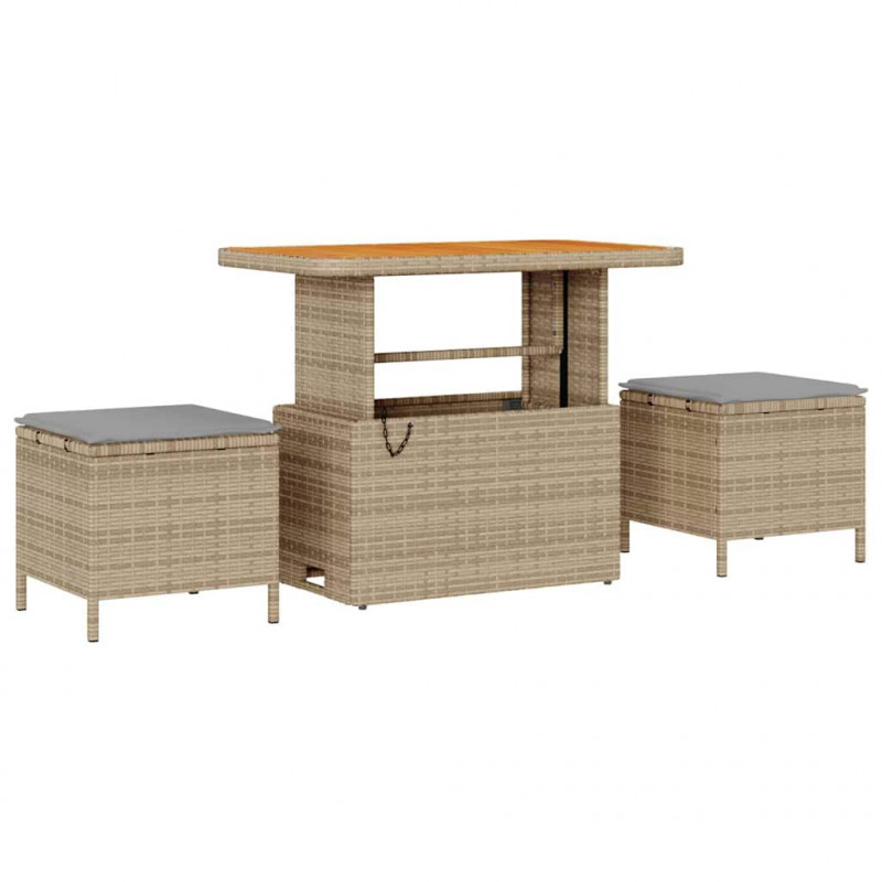 Zestaw Sof na Ogród z poduszką 10 pcs beżowo-jasnoszary