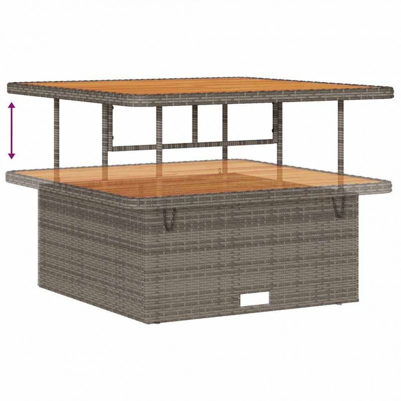 Zestaw Sof na Ogród z poduszką 13 pcs Szary polirattan
