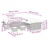 Zestaw Sof na Ogród z poduszką 14 pcs Szary polirattan
