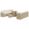 Zestaw Sof na Ogród 12 pcs Beżowy i kremowy polirattan