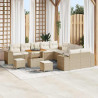 Zestaw Sof na Ogród 13 pcs Beżowy i kremowy polirattan