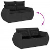 Zestaw Sof na Ogród z przechowywaniem 11 pcs Czarny Polirattan