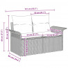 Zestaw Sof na Ogród z poduszką 11 pcs Beżowy i jasnoszary