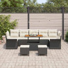 Zestaw Sof na Ogród z poduszką 10 pcs Czarny i kremowy