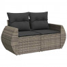 Zestaw Sof na Ogród z poduszką 9 pcs Szary Rattan poli