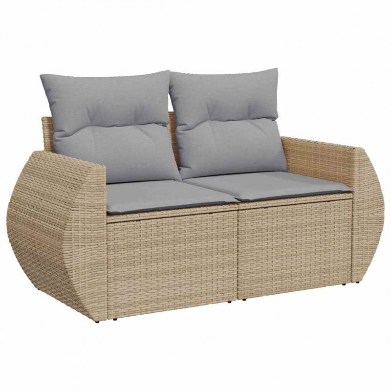 Zestaw Sof na Ogród z poduszką 12 pcs beżowo-jasnoszary