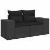 Zestaw Sof na Ogród z poduszką 9 pcs Czarny Rattan poli