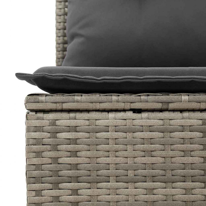 Zestaw Sof na Ogród z poduszką 9 pcs Szary Rattan poli