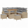 Zestaw Sof na Ogród z poduszką 8 pcs Beżowy i jasnoszary