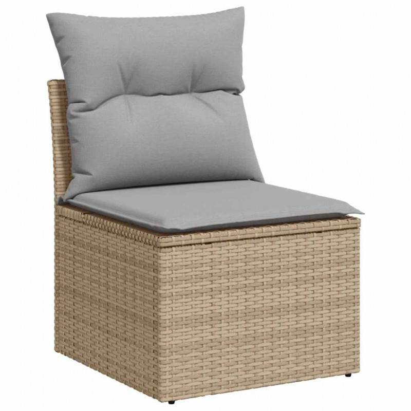 Zestaw Sof na Ogród z poduszką 8 pcs Beżowy Polirattan