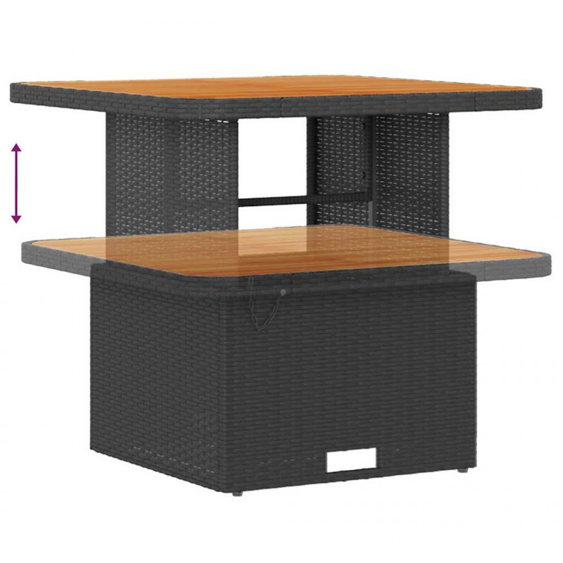 Zestaw Sof na Ogród z poduszką 8 pcs Czarny Polirattan