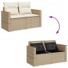 Zestaw Sof na Ogród z poduszką 9 pcs Beżowy Polirattan