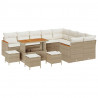 Zestaw Sof na Ogród z poduszką 13 pcs Beżowy Rattan poli