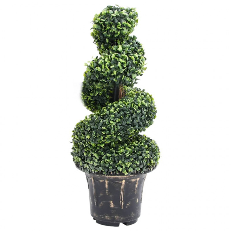 Spirala ze sztucznego bukszpanu, z doniczką, zielona, 89 cm