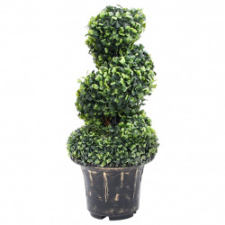 Spirala ze sztucznego bukszpanu, z doniczką, zielona, 59 cm