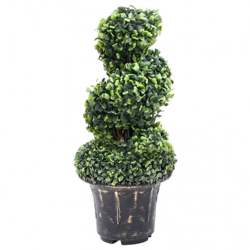 Spirala ze sztucznego bukszpanu, z doniczką, zielona, 59 cm
